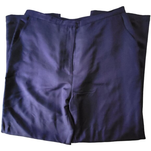 Eileen Fisher Womens Silk Wool Blend Pants M Purple Workwear Lightweight - Picture 2 of 16